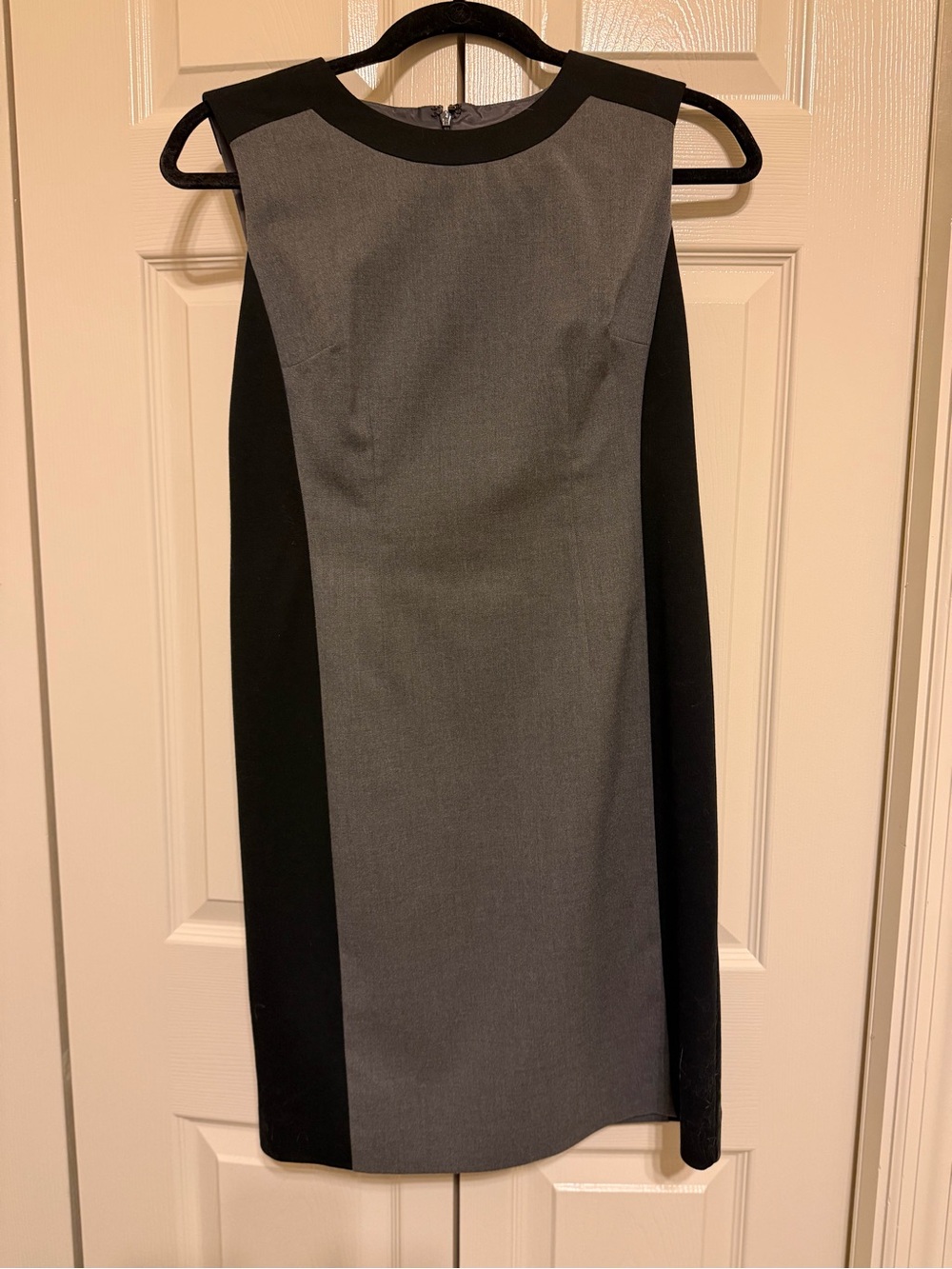 Ann Taylor Gray and Black Colorblock Pencil Dress